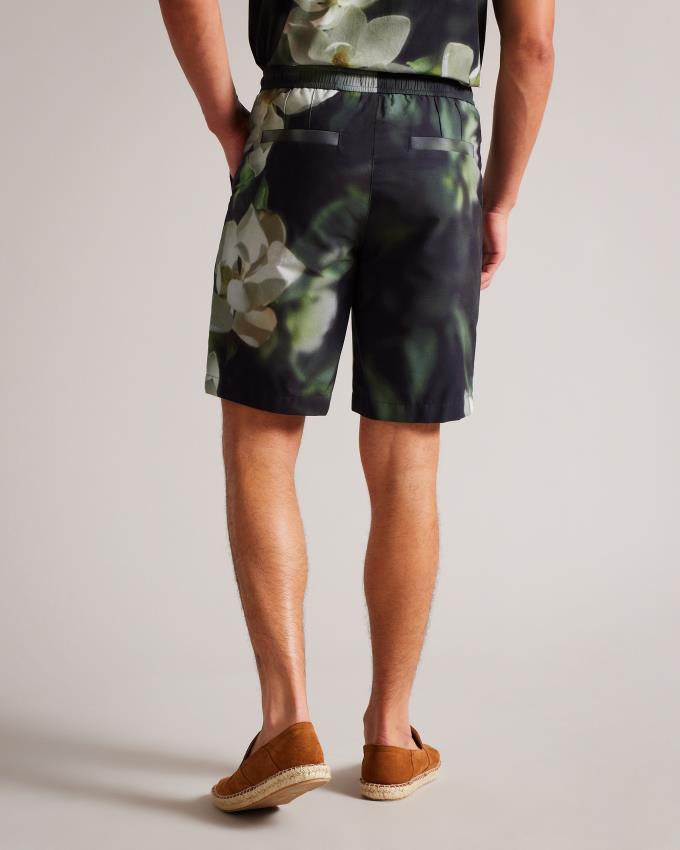 Short Ted Baker Digital Floral Print Noir Homme | WRH-21180409